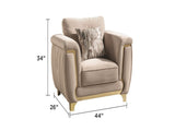 Leena Contemporary Style Upholstery Chair Made with Wood in Gold accent & Beige B009P264619