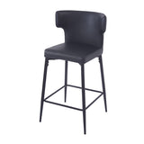 28inch Counter Height Bar Stools Set of 2, Modern Bar Upholstered Chairs with PU Leather, Metal N762P199304B