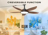 Outdoor ceiling fan with light 42-inch walnut-coloured waterproof gazebo ceiling fan with light, W1962P573657
