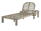 TREXM Outdoor Chaise Lounge, Premium Acacia Wood Patio Recliner with Arched Backrest, 5-Position N715P403786E