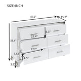 Elegant High Gloss Dresser with Metal Handle,Mirrored Storage Cabinet with 6 Drawers for N733P205355K
