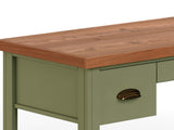 53 inch Writing Desk, No Assembly Required, Sage Green and Fruitwood Finish B108P160216