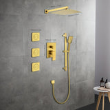 Shower System with Shower Head, Hand Shower, Slide Bar, Bodysprays, Shower Arm, Hose, Valve Trim, W928105126