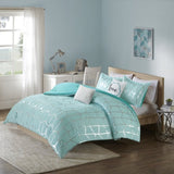 Full/Queen Metallic Printed Comforter Set B03595835