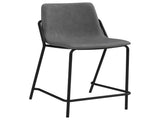 Grey and Black Counter Height Stools with Footrest B062P145615