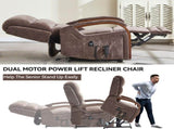 Lift Recliner Chair Dual Motor Infinite Position Up to 350 LBS with Solid Wood Armrests, Heat 60819799