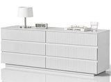 Handleless 6-Drawer Cabinet with Grille Finish P2 Particleboard MDF & Melamine Veneer 61471650