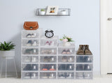 Shoe Storage Boxes 18 Pack Clear Plastic Stackable - White 71099697