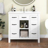 ZNTS 36''Bathroom Vanity with Undermount Sink,Modern Bathroom Storage Cabinet with 2 Drawers and 2 75186218