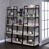 Natural and Black 5-tier Ladder Bookshelf B062P189124