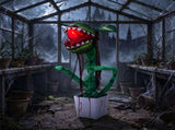 39" Halloween Animatronic Man-Eating Plant Prop, Sound Activated with Chomping Motion & Crimson 90253607