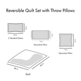 Full/Queen Reversible Quilt Set with Throw Pillows B03596119