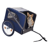 ZNTS Dog Bike Trailer, Breathable Mesh Dog Cart with 3 Entrances, Safety Flag, 8 Reflectors, Folding Pet W321P205608