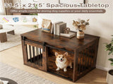 31.5" Dog Crate Furniture with Sliding Barn Door, Wooden Dog Kennel End Table for Indoor Use 61976880