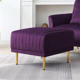 ZNTS Purple Velvet Ottoman for Modular Sectional Living Room Sofa or Chair W71462438