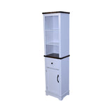 Narrow cabinet,Bathroom Storage Cabinet, Farmhouse Storage Cabinet with Adjustable Shelves & Storage W1412P271793