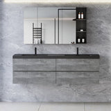 60" Floating Bathroom Vanity with Sink, Modern Wall-Mounted Bathroom Storage Vanity Cabinet with W1573P155849