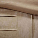 7 Piece Faux Suede Comforter Set Beige King B03596755