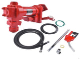 Red Nozzle Large Bore 12V 15 GPM 13A Fuel Transfer Pump with Discharge Hose 70741411