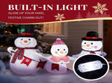 6.2FT Lighted Christmas Inflatable Decoration, Inflatable Snowman Family with Bunting, Funny Blow Up 53962296