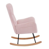 ZNTS Pink velvet rocking chair W58872238