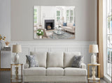 60"x40" Oversized Modern Rectangle Bathroom Mirror with Silver Frame Decorative Large Wall Mirrors W708P297600