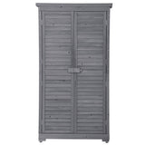 ZNTS TOPMAXen Garden Shed 3-tier Patio Storage Cabinet Outdoor Organizeren Lockers with Fir WF285327AAE