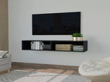 Black Spacious Shelves TV Stand B062P175815