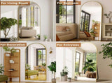 71"x26" Arched Full Length Mirror Freestanding Full Body Floor Mirror, Gold 91101329