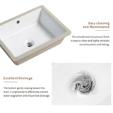 Rectangular Undermount Bathroom Sink Vessel Sink,Undermount Bathroom Sink Rectangle, White Ceramic W3402P326494