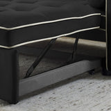 Modern 55.5" Pull Out Sleep Sofa Bed 2 Seater Loveseats Sofa Couch with side pockets, Adjsutable W119368698