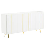 ON-TREND Luxurious Shoe Cabinet with 5 Metal Legs, Modern TV Stand with 4 Adjustable Shelves for TVs N721P191139K