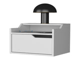 White Dual-Shelf Display Nightstand B062P175143