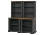 ON-TREND Two-Piece Elegant Freestanding Tall Cabinet with Fully Open Storage, Walnut Element N721P394507B