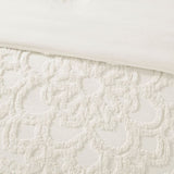Full/Queen 3-Piece Tufted Cotton Chenille Medallion Duvet Cover Set B03597328