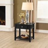 Black End Table with Bottom Shelf B062P209100
