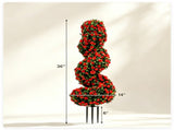 2 Pack Realistic Lifelike Faux Spiral Plant, All-Weather PE Artificial Flower Shrub for Indoor 11072086