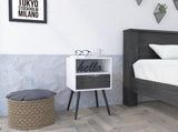 Haverson 1-Drawer 1-Shelf Nightstand Smokey Oak and White B06279998