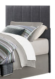 1pc Twin Headboard Gray Fabric Upholstery Padded Vertical Channel Tufted B011P210113