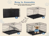Dog Crate, 30 Inch Medium Folding Metal Wire Pet Single Door Dog Cage with Divider Panel and Plastic 35912716