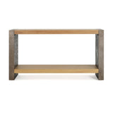 Mirod Vintage Industrial Console Table with Dovetail Joinery and Distressed Wood Veneer Finish N760P281375D