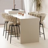 360&degSwivel Bar Chairs set of 2, equipped with soft cushioned backrest counter stool, metal leg W1727P234203
