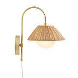 Rattan Weave Wall Sconce B035122353