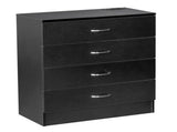 PB Wood Simple 4-Drawer Nightstand Dresser with USB Ports & Outlet Black 65945830