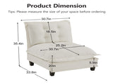 73 Armless Sofa Chenille- Beige W714P448289