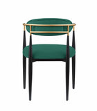 Modern Contemporary 2pcs Side Chairs Green Fabric Upholstered Ultra Stylish Chairs Set B011139604