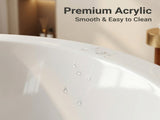 59" Corner Whirlpool Bathtub for 2-Person, Luxury Jetted Spa Tub with 6 Hydro Massage Jets, W3605P419568