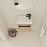 16'' Floating Wall-Mounted Vanity with Ceramic Sink & Soft-Close Cabinet Door, For Small W999P236336