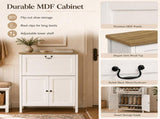 Shoe Cabinet with Flip Drawer, Boot Rack and 6 Boot Clips, Narrow Entryway Shoe Cabinet with 81940759