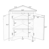 Brown Triangle Bathroom Storage Cabinet with Adjustable Shelves, Freestanding Floor Cabinet for Home WF291467AAD